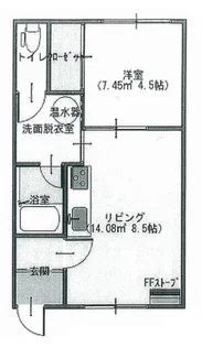 コーポにれII【1階】の間取り