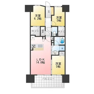 シティテラス松戸【6階】の間取り