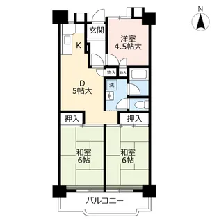 UR紅梅【4階】の間取り