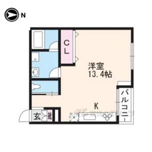 グレースろうじ【4階】の間取り