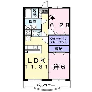 セントラル・アンフィニティD【2階】の間取り