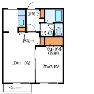 アルビオンK A棟【1階】の間取り