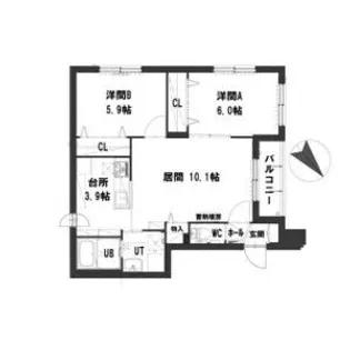 グランメール宮丘公園【2階】の間取り