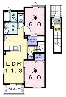 インプレス ステージ A【2階】の間取り