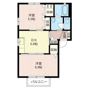 グランリヴェールA【2階】の間取り