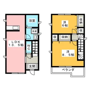 岐阜県羽島郡岐南町石原瀬1【一戸建】の間取り