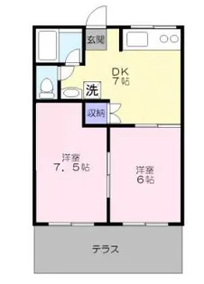 西若尾ハイツA【1階】の間取り
