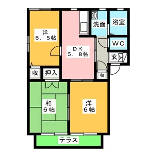 ネオコーポ丸屋A【1階】の間取り