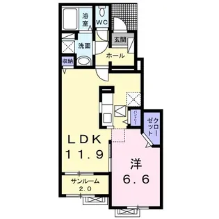 グラン スクエアA【1階】の間取り