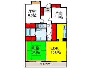 サンライズコート緑地公園A棟の間取り