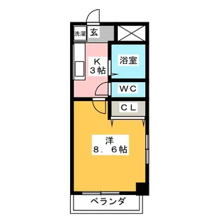 グランドハイツ21【7階】の間取り