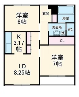 秀和グリーンコーポ・ヤシオ【1階】の間取り