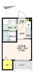 ラ ベルヴィ梅島【2階】の間取り