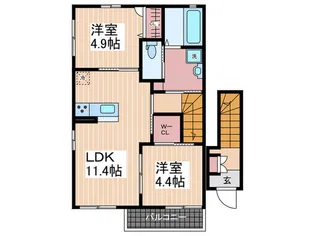 COOL CRIB B【2階】の間取り