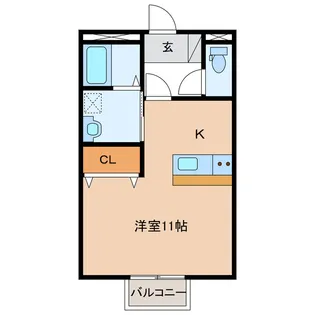 岐阜県岐阜市茜部大野2【アパート】の間取り