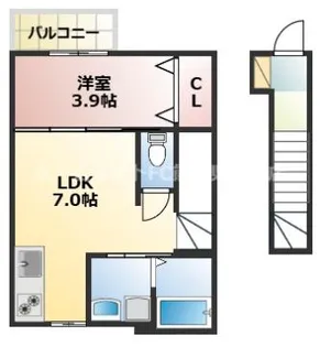 熊本県玉名市六田【アパート】の間取り