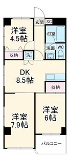 フロントアイランドハイツ【2階】の間取り