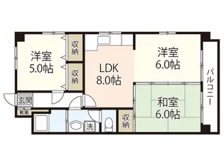 ヴェルデュール己斐【3階】の間取り