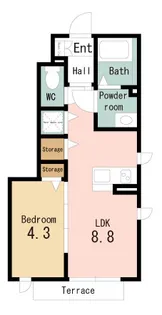 シャーメゾングランドガーデンC【1階】の間取り
