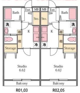 埼玉県東松山市六軒町【アパート】の間取り