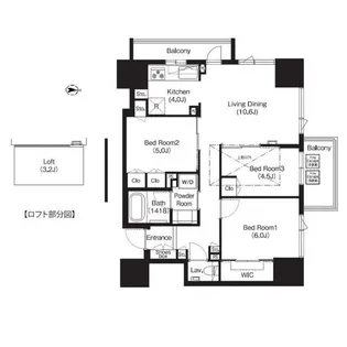 コンフォリア大宮【5階】の間取り