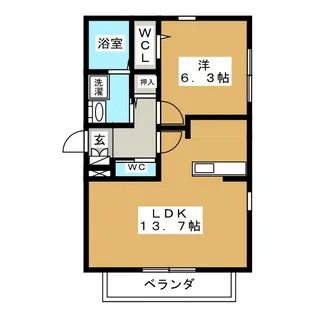 グランシャリオ【2階】の間取り