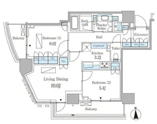 パークコート乃木坂ザタワー【2階】の間取り