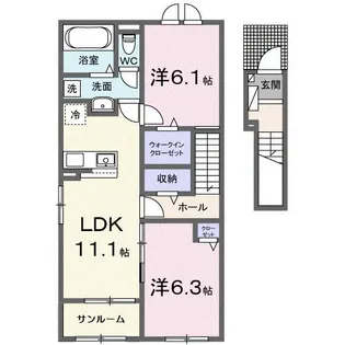 エレガンシア【2階】の間取り