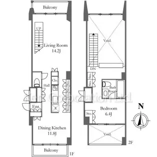 N3ユニテ【6階】の間取り
