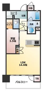 リブレスト三条リバーコート【8階】の間取り