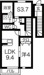 リジエール花巻【2階】の間取り