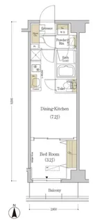 アーバネックス菊川【7階】の間取り