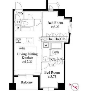 343レジデンス目黒I(オープンレジデンシア)【8階】の間取り