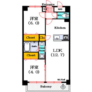 リンデンプラザ心斎橋【5階】の間取り