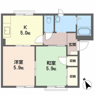 ニューフラワーヒルズ【1階】の間取り