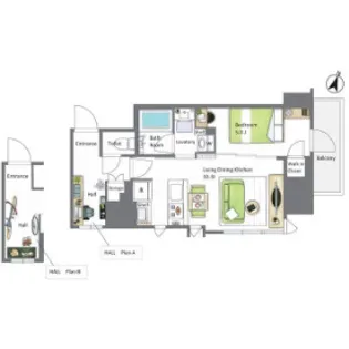 東京都新宿区若松町【マンション】の間取り