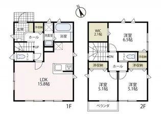 神奈川県横浜市鶴見区東寺尾中台【一戸建】の間取り