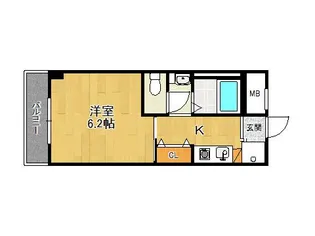 アンポワーズ武庫川レディース【4階】の間取り