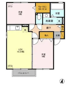 ムーン・コートB【2階】の間取り