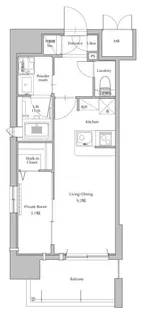 ネストピア県庁口駅前【4階】の間取り