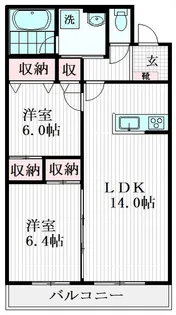 サンフローラ六町【2階】の間取り