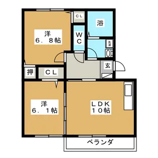 グリュックIII B棟【1階】の間取り