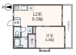 サニーオムロ【1階】の間取り