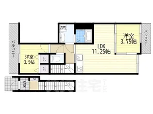 G MAISON 豊中蛍池【2階】の間取り