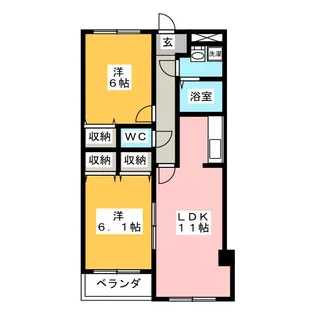ピソアネシスII号館【2階】の間取り