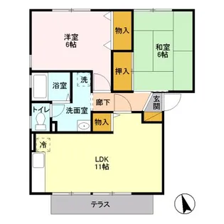 ネオ・アヴァンセ五代 伍番館【1階】の間取り