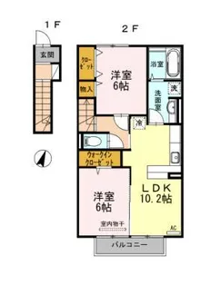 シャンテピエール【2階】の間取り