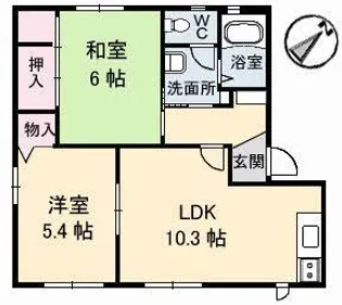 スターガーデン長府 ステラ【1階】の間取り