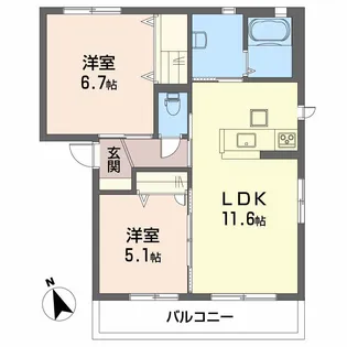 メゾン・フィオレンテ【1階】の間取り