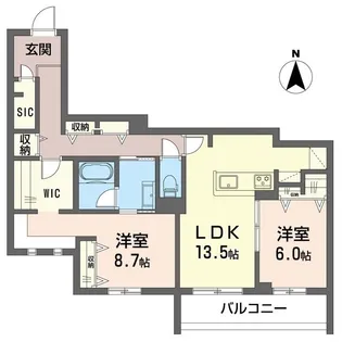 シャーメゾン横浜鶴見II【3階】の間取り